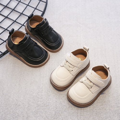 Baby toddler shoes, spring and autumn single shoes, 0-2-3 years old infant casual shoes, boys' soft-soled leather shoes, girls' Korean shoes
