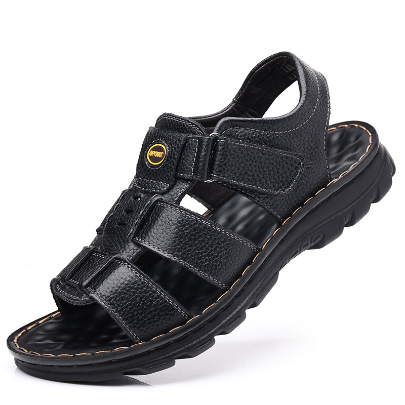 Sandalias para hombres de verano nuevos zapatos de playa varones velcro versátiles zapatillas transpirables