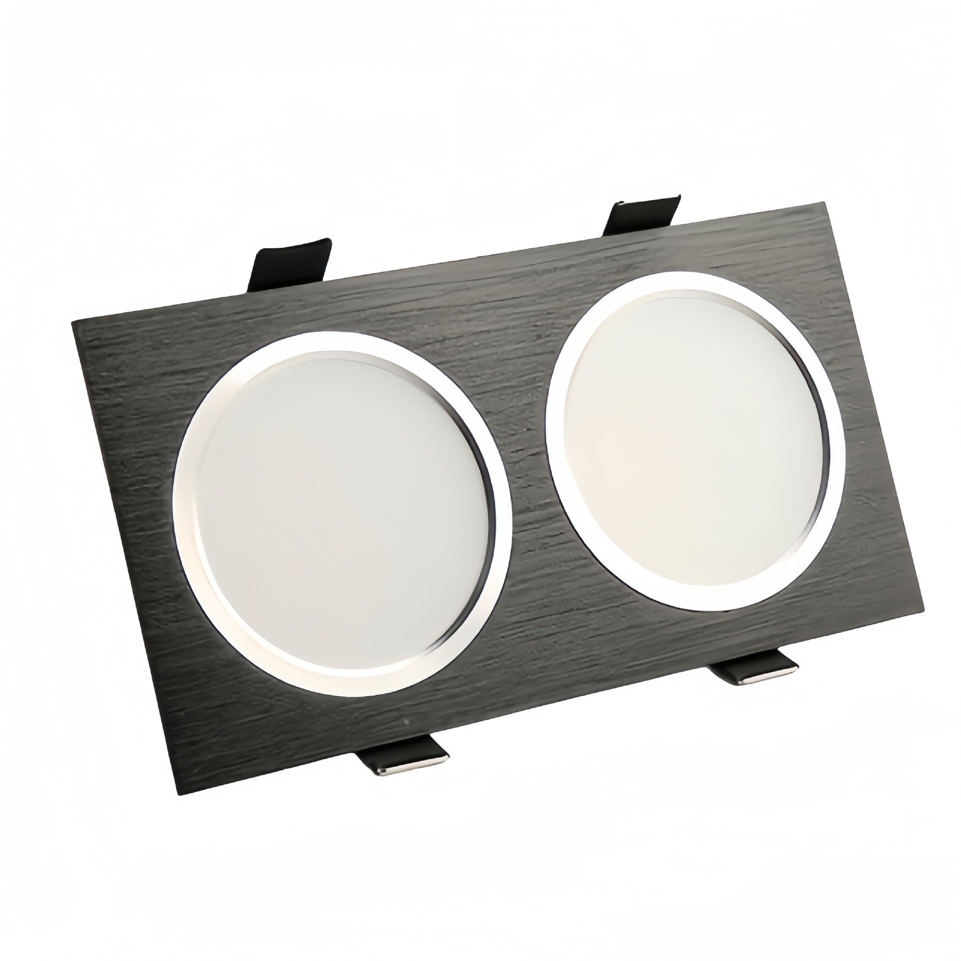 LED rectángulo cuadrado empotrado todo el downlight de aluminio blanco negro ultrafino oculto tres colores LED downlight de doble cabeza