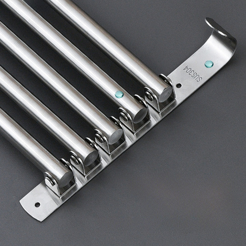 304 stainless steel hole-free bathroom swivel towel rack, multi-bar kitchen rag storage rack