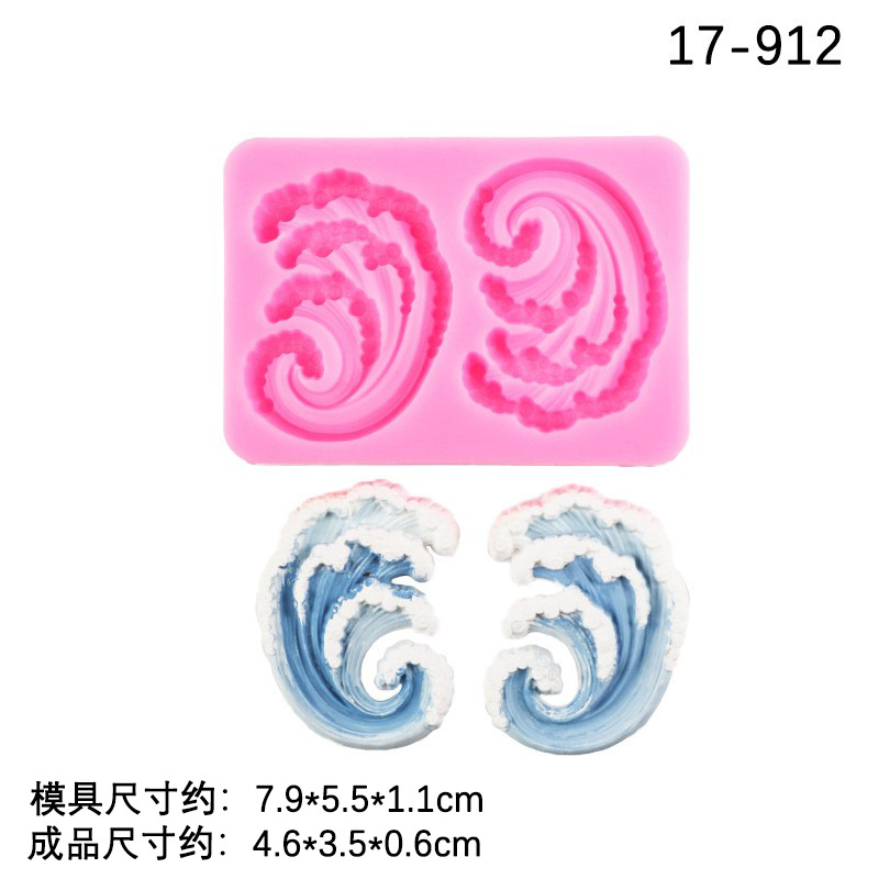 4 Internet celebridad forma de onda pastel de onda Fondant chocolate postre Mesa decoración para hornear molde epoxi aromaterapia pieza