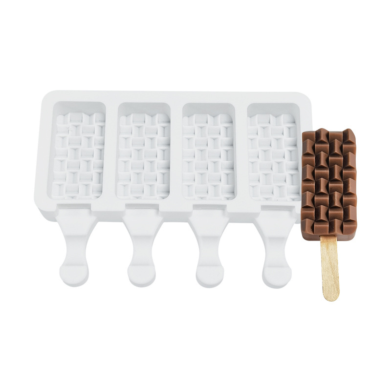 Sanxin molde de silicona de helado de bambú DIY simple helado cubo de hielo Popsicle fabricante de hielo herramienta abrasiva transfronteriza exclusiva