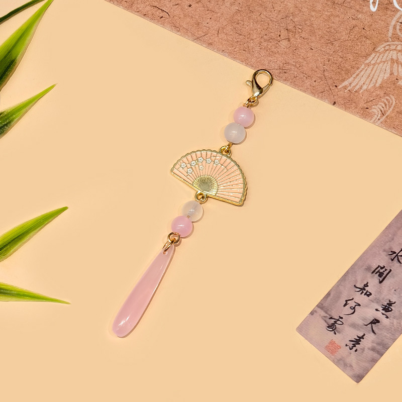 国民スタイル合金竹フレッシュピンクフラワーペンダント中国ベルペンダント古代スタイルチャイナ韓服衣類アクセサリー