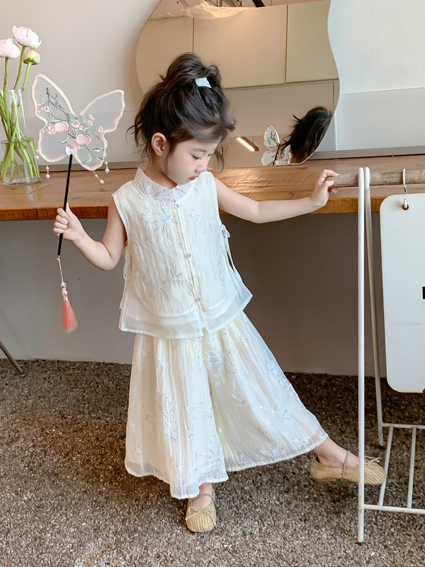 女の子セット夏2025新型洋気赤ちゃん新中国式漢服子供夏服国風女の子2点セット|undefined
