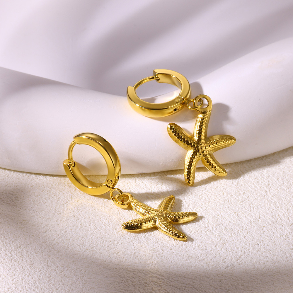 9g Weight 0.03µm-0.05µm Gold Plating Thickness PVD Coated Gold Plating Process 304 Stainless Steel Ear Needle Material Real Gold Plated Plating Material Charm Sleeper Hoop Earrings, Dangling Earrings Classification 1 Pair Quantity Holiday Occasion 304 Stainless Steel Material Solid Color Pattern All Seasons Season Women's Gender Polished Finish Vacation, Simple Style Style Waterproof Non Tarnish, Plating Craft PVD Coated Real Gold Plated Solid Color 304 Stainless Steel Vacation Simple Style Waterproof Non Tarnish Charm Sleeper Hoop Earrings Dangling Earrings 8