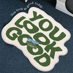 個性文字異形仿羊絨地毯ins房間臥室床邊毯客廳茶几沙發裝飾地墊