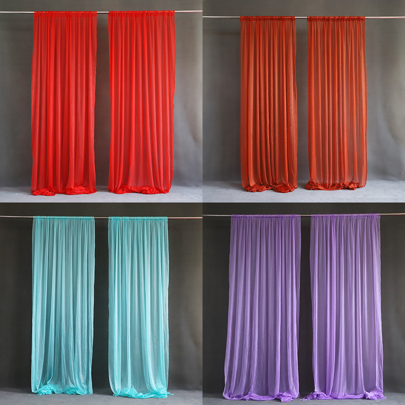 Cross-border semi-permeable wind-moving gauze ceiling outdoor B & B party decoration wedding hotel stage background curtain arrangement