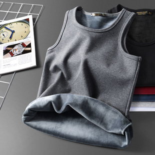 420g autumn and winter warm vest men's fleece-lined thickened tight-fitting men's tight bottoming cotton waistcoat men's wholesale