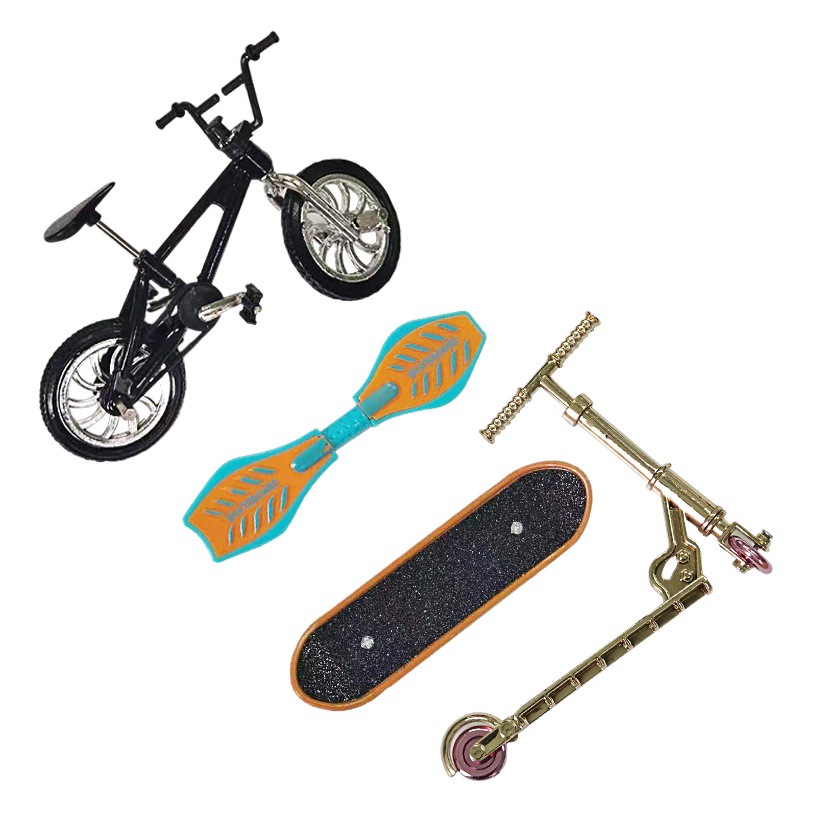 Juguete transfronterizo de simulación de aleación mini dedo modelo de bicicleta Dedo de juguete patineta bicicleta scooter traje