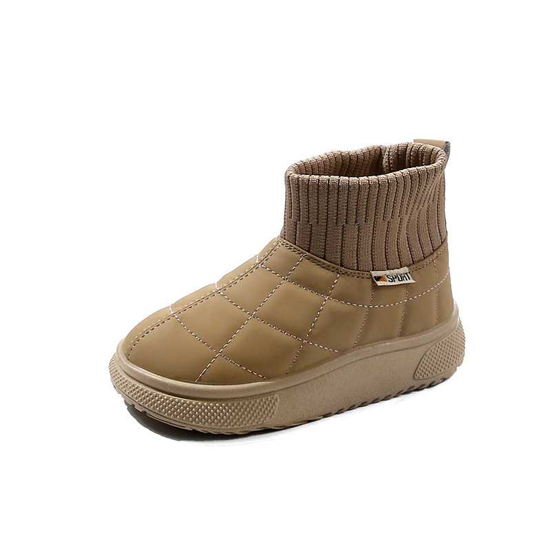 Niños botas de nieve de niñas botas cortas de terciopelo de invierno 2025 nuevo niño engrosado calentamiento botas de algodón de niñas botas de algodón