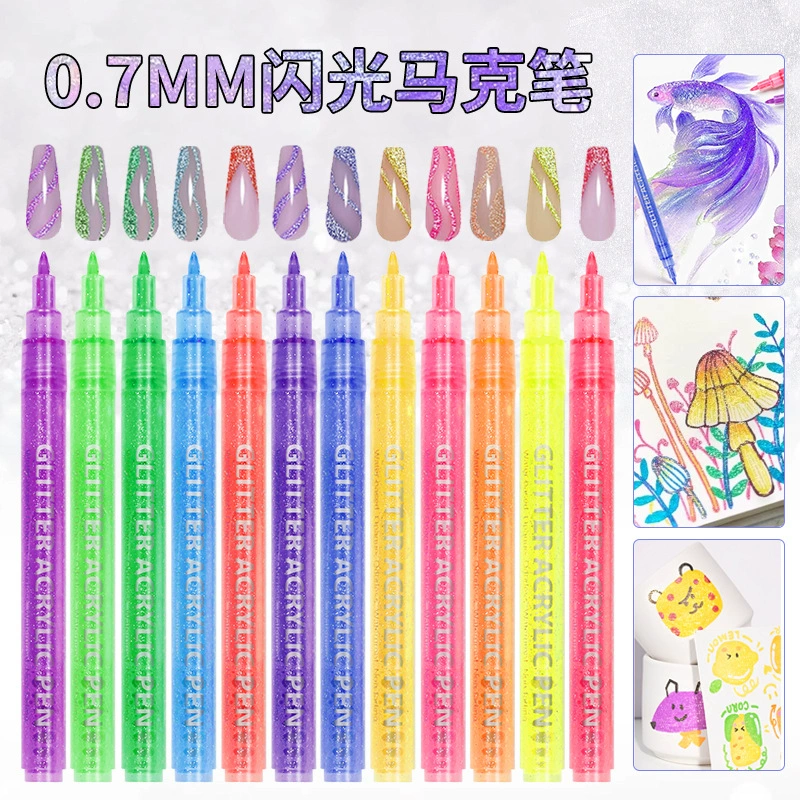 Гель- markers (magiArt) набор из 12 цветов — эффект звездной блестки, наконечники 3 мм и 0.7 мм