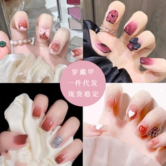 穿戴甲辣妹美甲貼片穿戴甲片短款可拆卸指甲貼成品美甲貼甲片批發