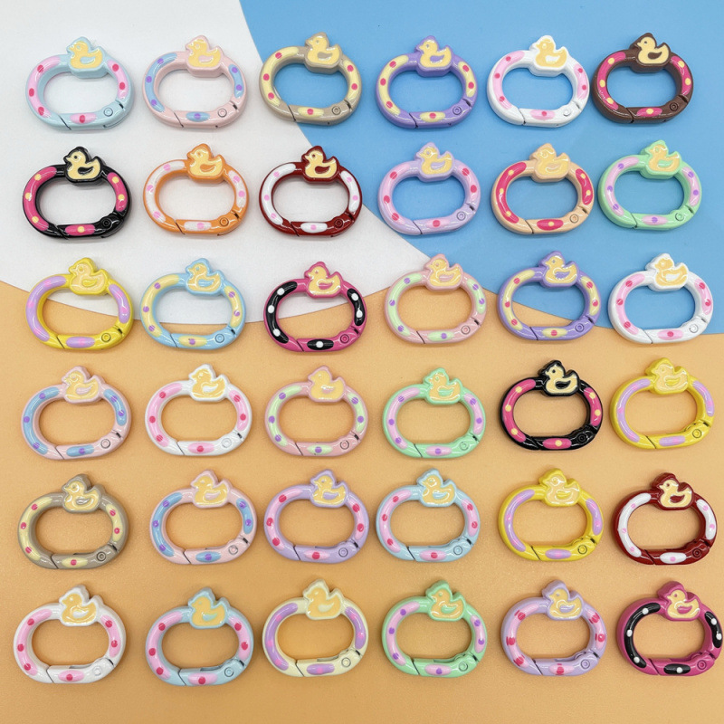 现货糖果色烤漆滴油弹簧圈彩色开口弹簧扣小圆金属挂扣饰品配件|undefined