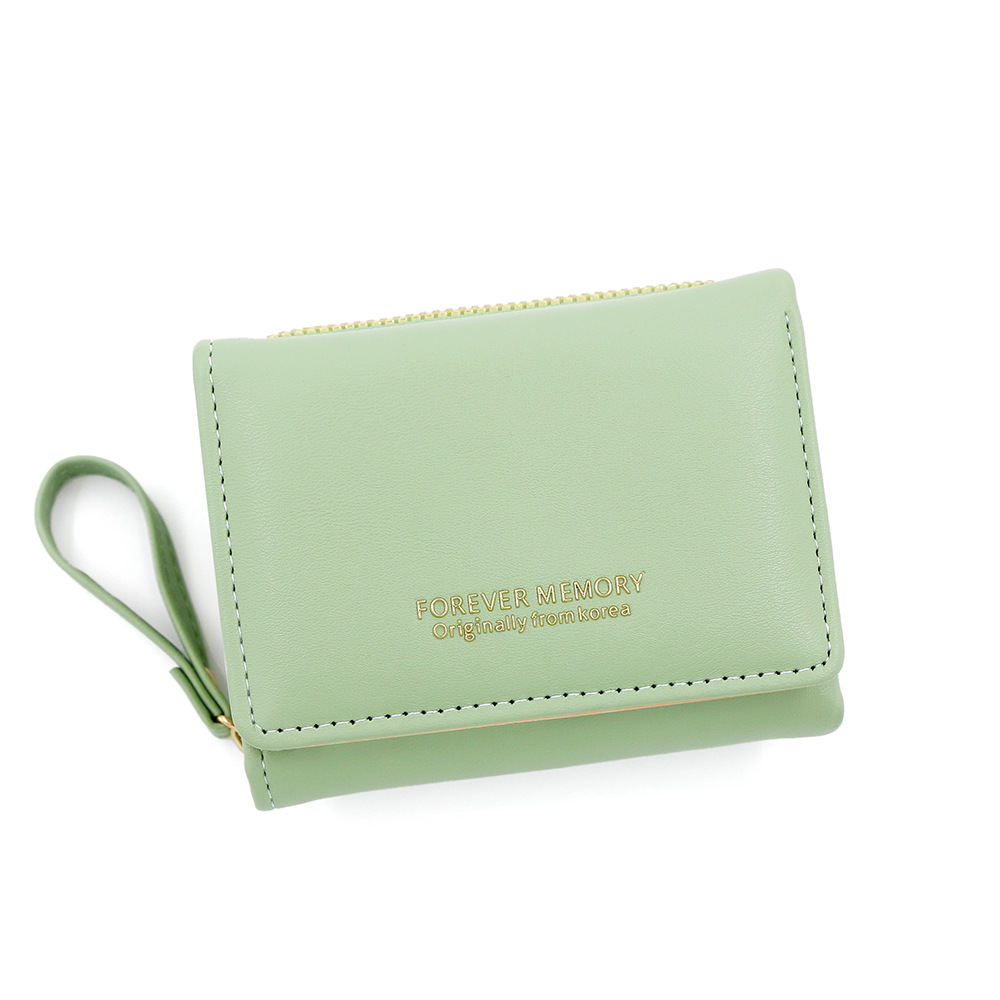 Nueva cartera corta de las mujeres simple color sólido PU tríptico bolso monedero multi-Tarjeta titular de la cartera billetera al por mayor