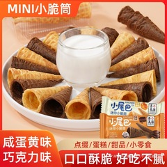 アイスクリームテールコーン 塩卵黄 チョコレート味 エッグロール アイスクリーム クリスピーコーン ミニコーン