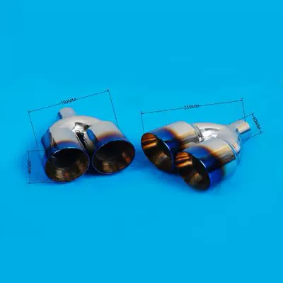 Blue-Plated Modified Car Tailpipe | Exhaust pipe - 02-52002l-welded-edge-blue-plated