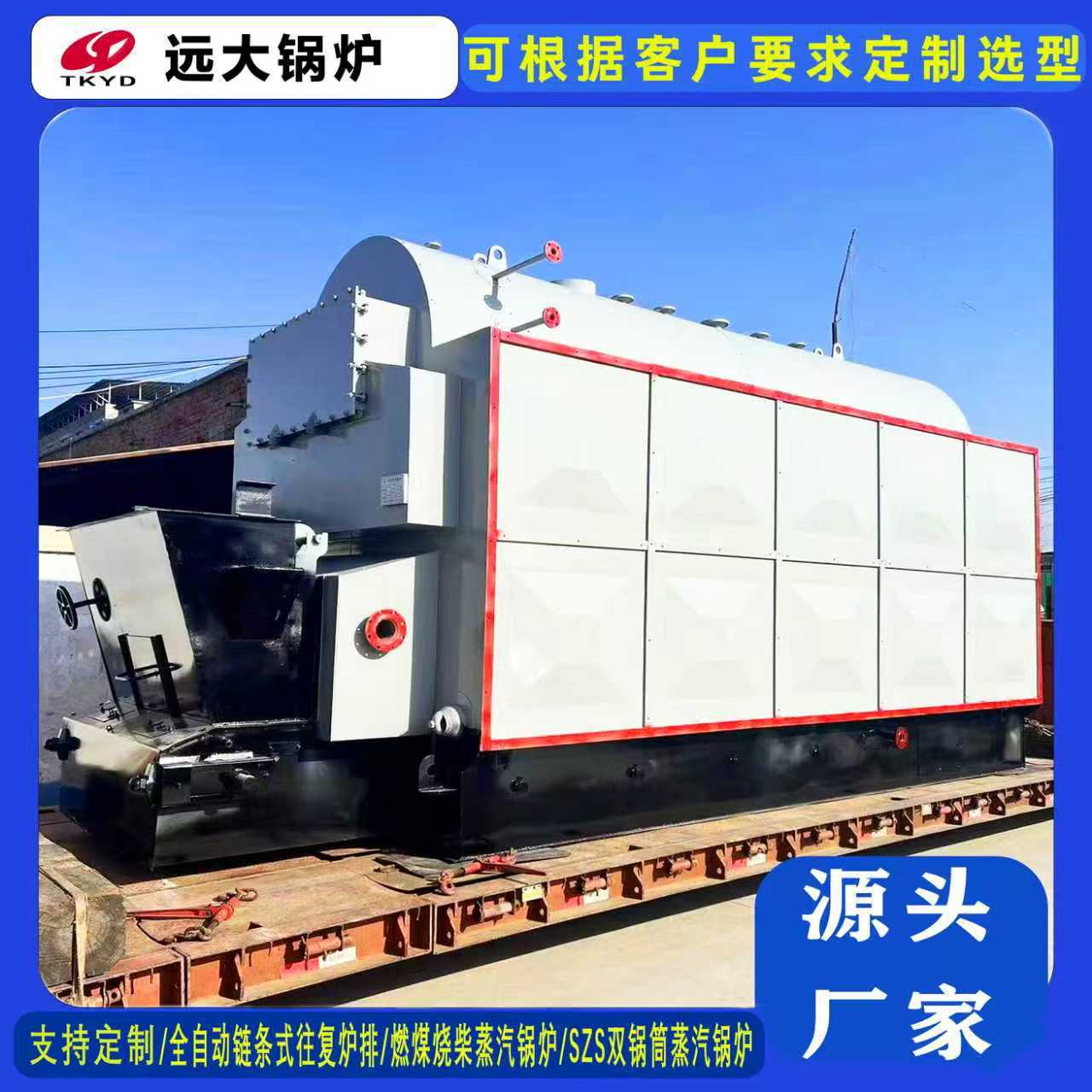 广泛应用高温度定型专用3吨-6吨卧式链条燃煤烧柴生物质蒸汽锅炉