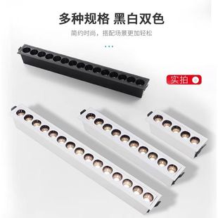 Full Spectrum Long Spotlight Embedded Borderless Main Lamp Linear Living Room Background Multi-head Anti-glare Grille Lamp