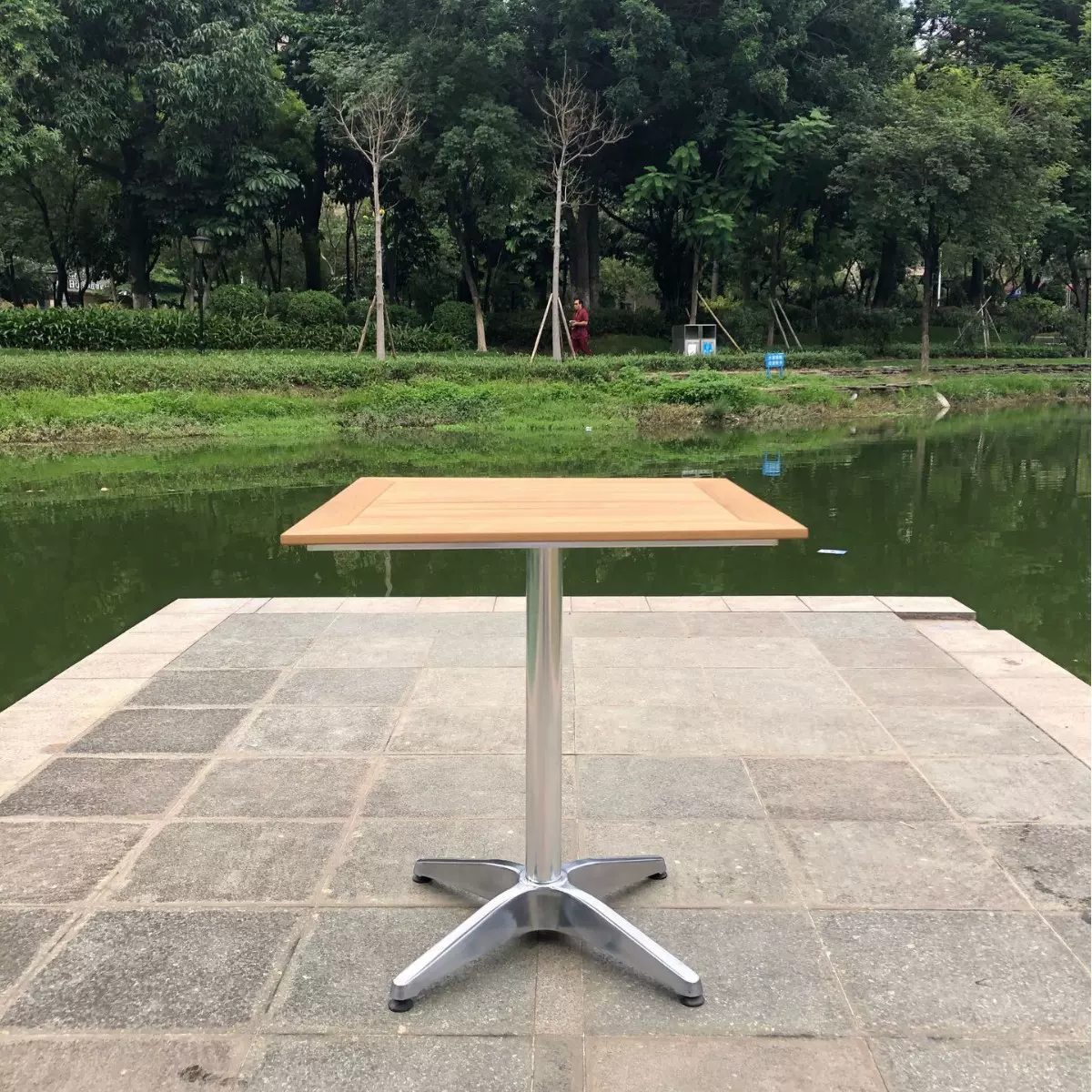 柚木方桌户外桌椅组合休闲椅室外庭院阳台露天餐桌网红店配套简约