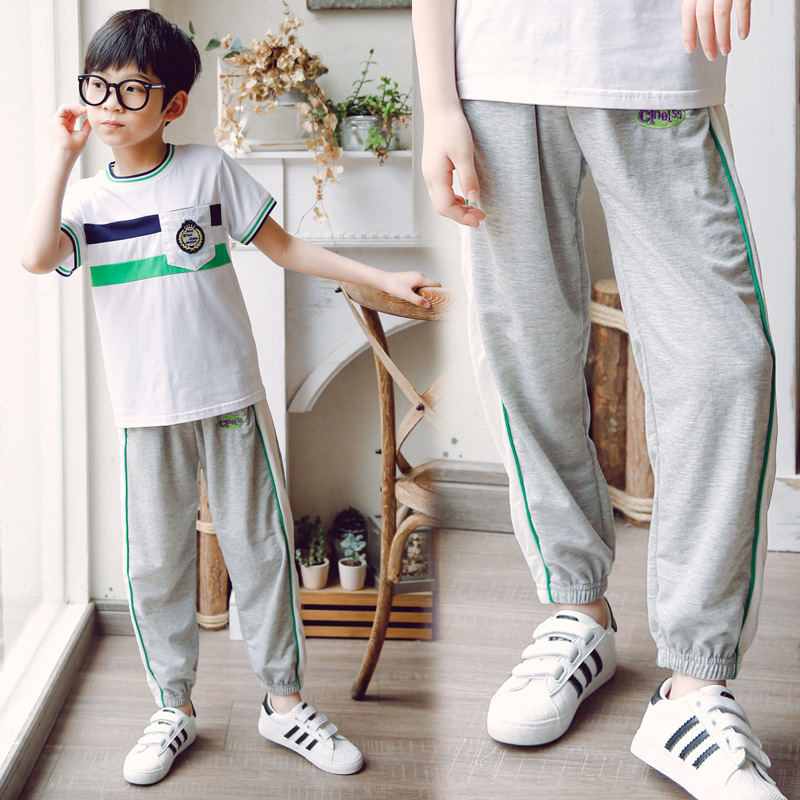 2021夏季儿童防蚊裤 男童女童运动裤 薄款透气儿童休闲裤童装童裤