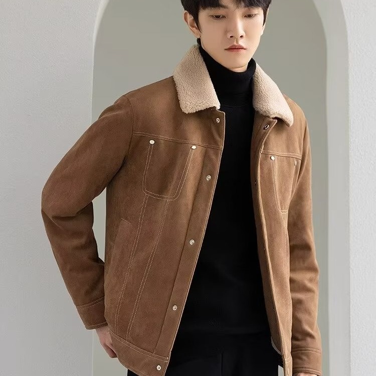Coat men's Spring and Autumn New 2023 Winter high-end jacket boys American retro fashion brand lapel thickened Coat men's Spring and Autumn New 2023 Winter high-end jacket boys American retro fashion brand lapel thickened