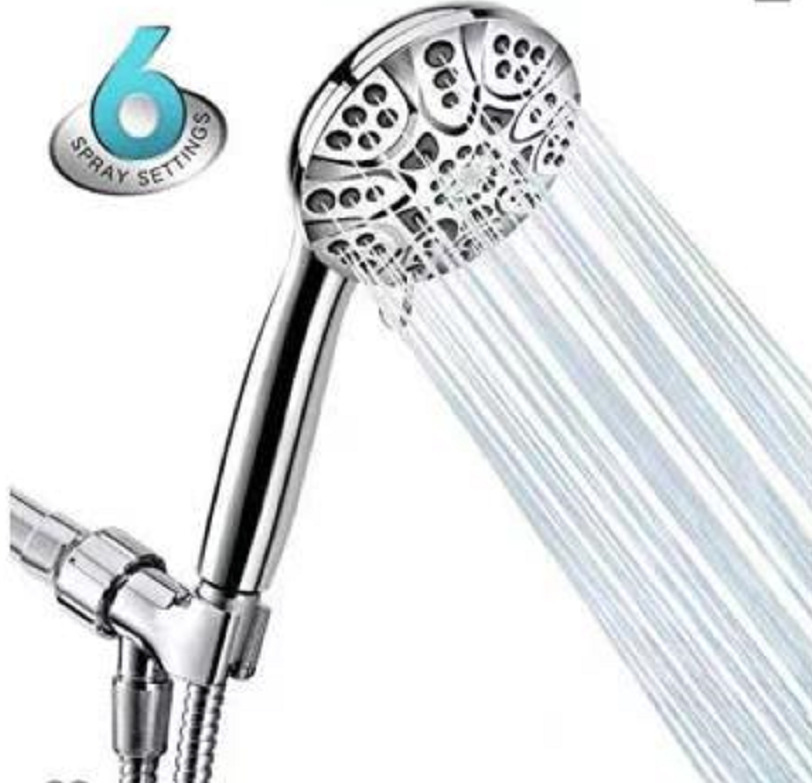 Xiamen directo simple ABS seis funciones ahorro de agua presurizado boquilla de ducha americana ducha de ducha de mano