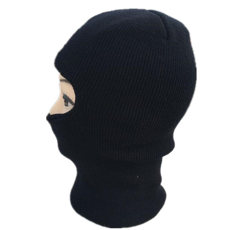 Sombrero Otoño Invierno Sombrero de punto de un solo orificio de tres orificios Montar al aire libre a prueba de viento y cálido Sombrero de lana Sombrero de juego CS