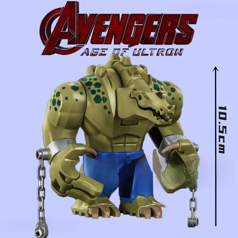 Chinese Building Block Killer Crocodile Man Gift Steel Bat Minifigure Assembly Toy Thanos Doll Male Hero Free Shipping
