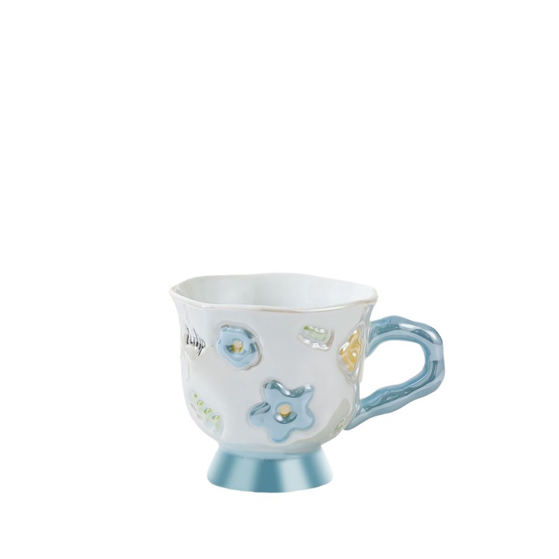 クリエイティブな手彩花陶磁器カップ高颜値お土産カップ大容量オフィスコーヒーカップカップルカップ|undefined