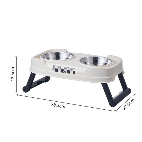 Cat and Dog Bowl Set with Vintage Style Foldable High-Frame, Three-Level Adjustable Pet Bowl, Cat Collar-Safe Tall Foot Bowl, Wholesale