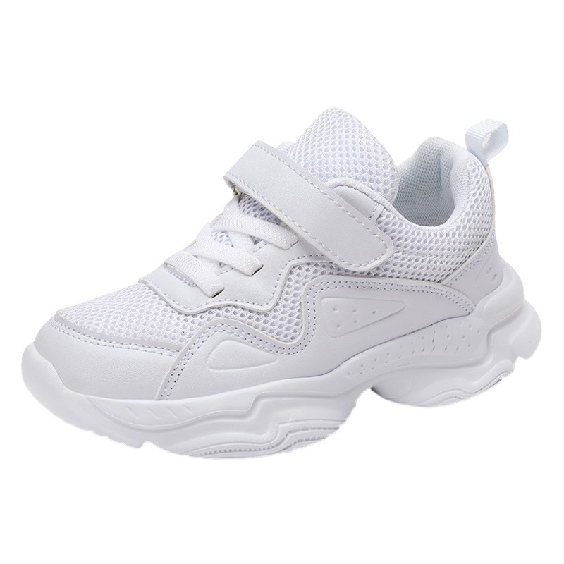 Zapatos blancos para niños Zapatillas blancas de malla para niñas Zapatillas blancas de otoño para niños de kindergarten para niños