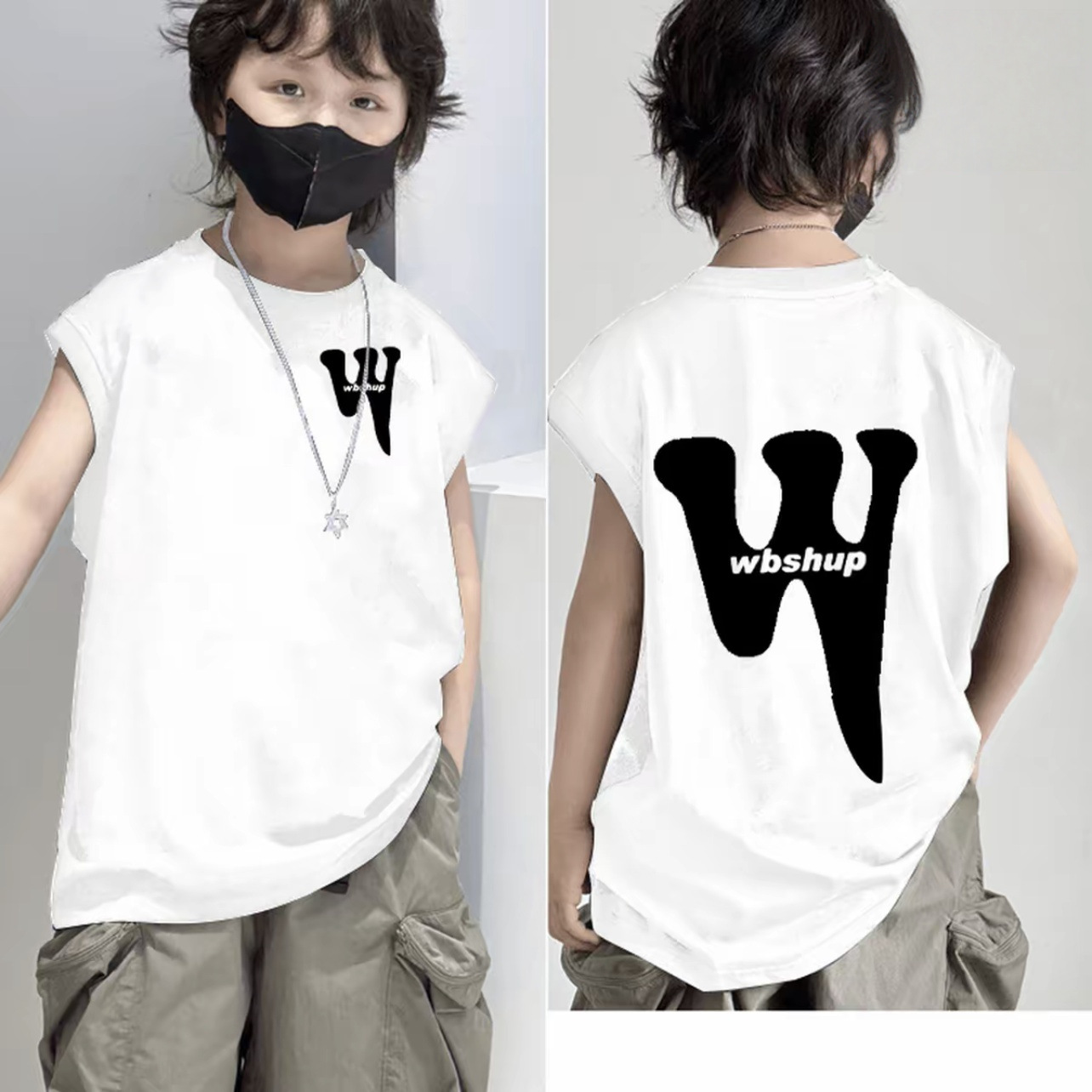 흰색 W 문자 양면 인쇄