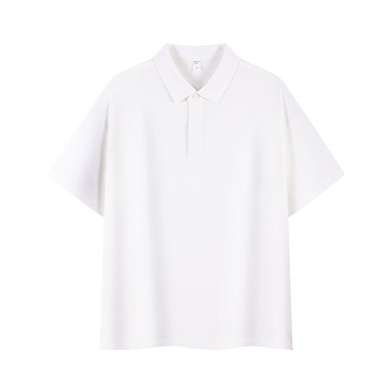 ファッション的な肩のゆるいpoloシャツはシンプルで耐摩耗性のある通気性のある半袖tシャツの純色のカジュアルな上着です。|undefined