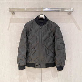 毒家版本高品质原标DG家25秋冬新款压花短款立领夹克羽绒服外套男