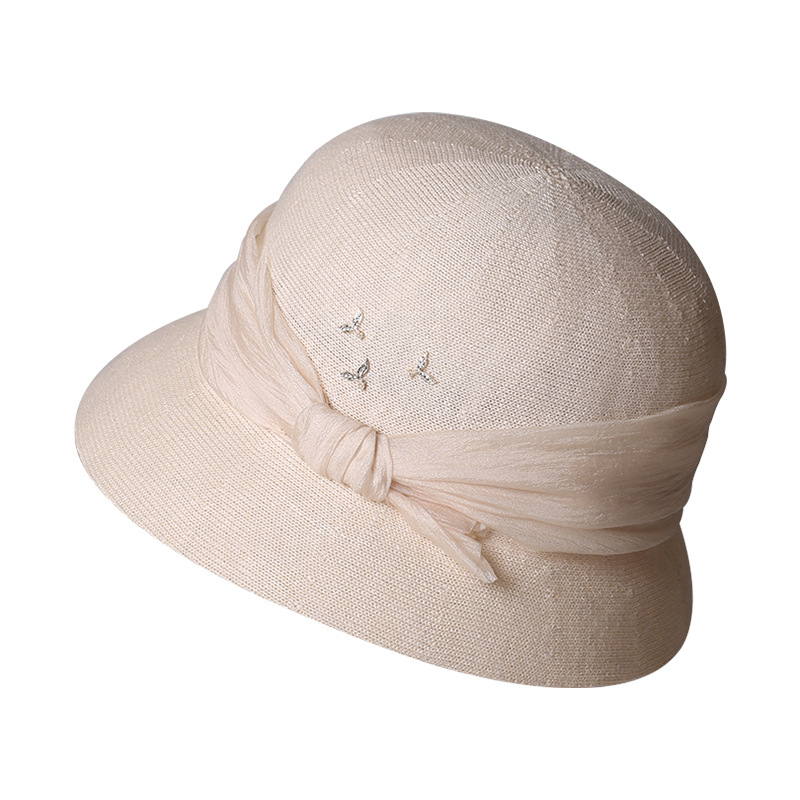 2026 New Summer Sun Hat For Women Breathable Wide Brim Bucket Hat Luxury Ribbon Bow Fisherman Hat - Thumbnail 5
