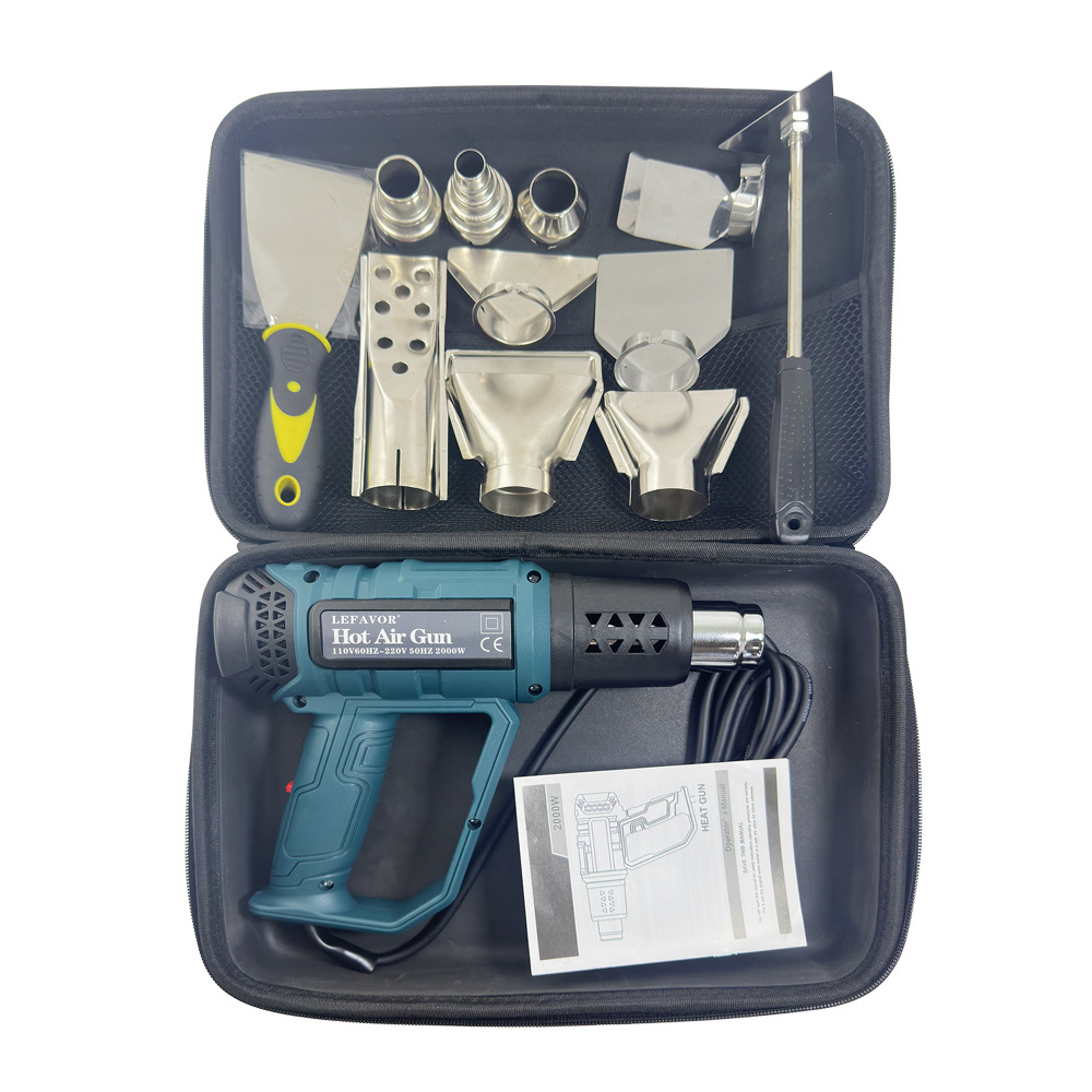 Pistola de aire caliente de control electrónico de temperatura transfronterizo 2000W pistola de aire caliente de grado inteligente línea de soplado pistola de película pistola para hornear