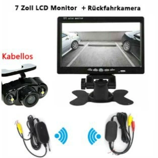 Car display rear view reversing car - 7-inch-desktop-wireless-transceiver-camera