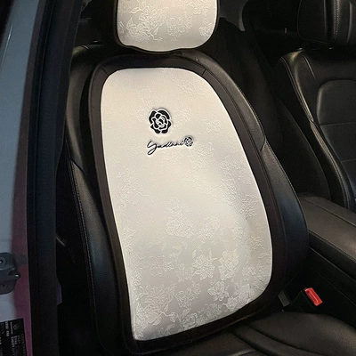 Seat cushion, seat cover Seasons, High-End Camellia Single-Piece Linen - suitable-for-all-seasonssmall-camellia-white-linen-backrest-single-no-specifications