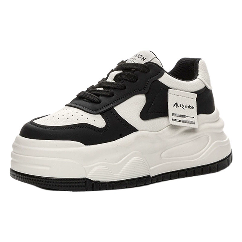 Осенняя коллекция 2025 года: новые женские кроссовки на платформе с 7-сантиметровым скрытым каблуком, для невысоких женщин, белые кроссовки на шнуровке с толстой подошвой.