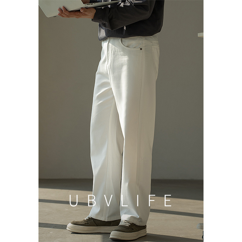 [Gentleman Style] Cotton Texture Breathable Straight-Leg Pants Men's 2025 Autumn New Soft Skin Friendly Casual Pants Men