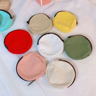 DIY Hand-Painted Canvas Coin Purse Hand-Painted Bag Blank Round Bag Hand-Painted Coin Purse Coin Bag Canvas Bag