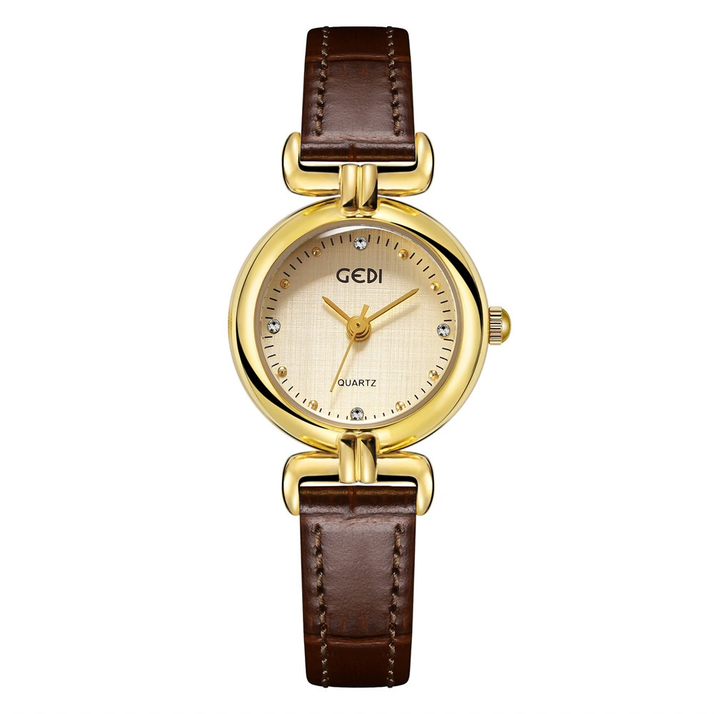 歌迪 Retro light and thin sophisticated quartz watch, genuine leather, wholesale