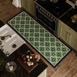门垫家用地垫满铺厨房可擦免洗防水硅藻泥美式绿色小清新