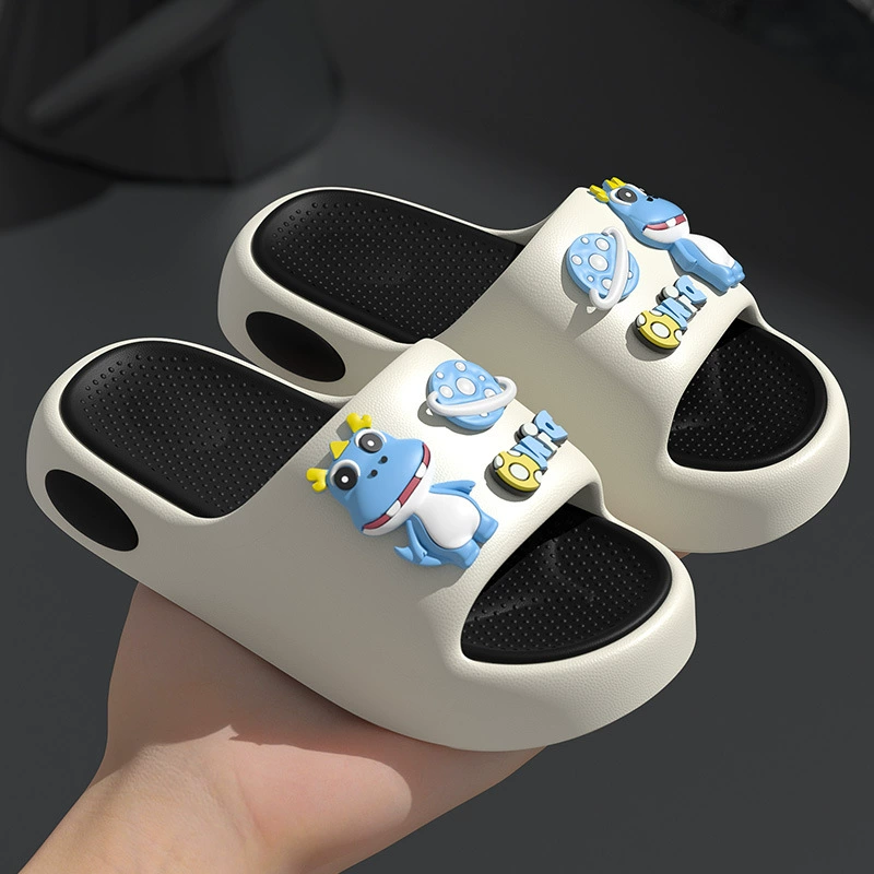 Симпатичные динозавры детские тапочки в помещении домашние мальчики летние новые стеганые фекалии