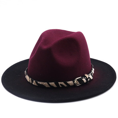 Wholesale Gradient Tie-dye Big Brim Woolen Jazz Top Hat Nihaojewelry display picture 1