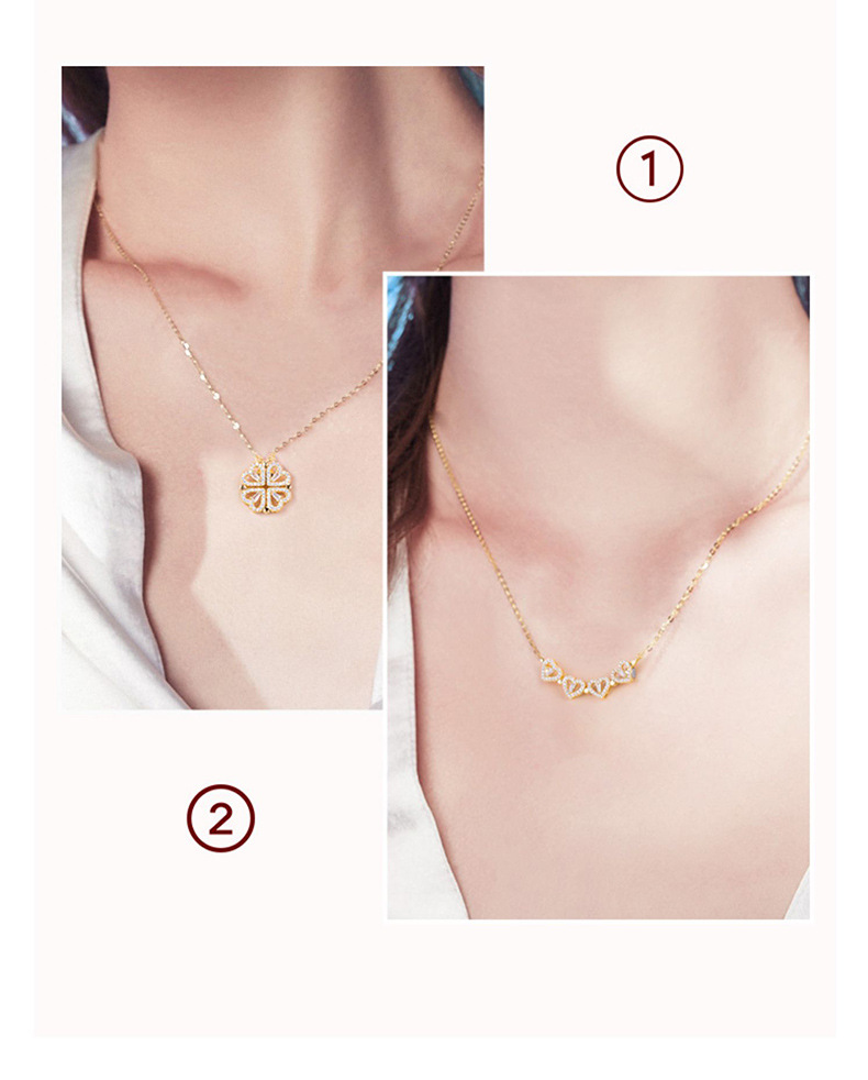 cable chain Chain Type 1 Piece Quantity Holiday, Daily Occasion 925 Sterling Silver Cable Chain Plating Hollow Out Inlay Heart Shape Necklace