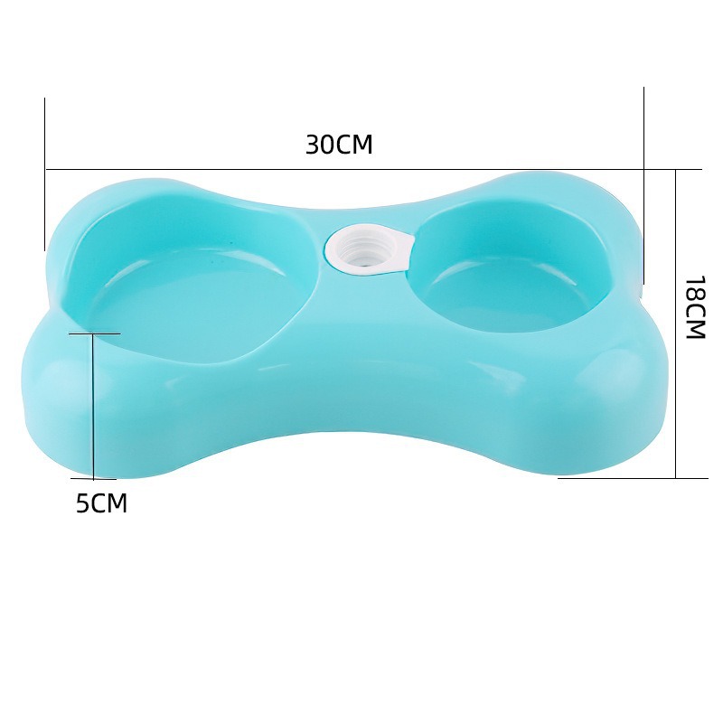 Pet bowl double bowl candy plastic dog bowl feeder bone -type double…