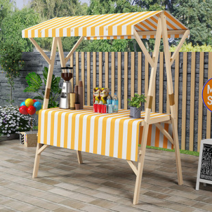 Market Stall Wooden Activity Shed Night Market Stall Trolley Fabric Outdoor Folding Shelf Snack Display Rack