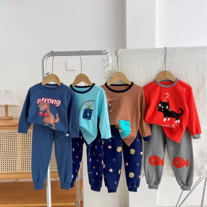 Детский комплект нижнего белья новый мальчик девочка осенняя зимняя пижама детская осенняя одежда осенние брюки домашняя одежда детская одежда оптом