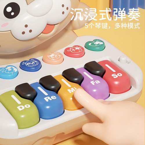 Children's enlightenment early education electronic piano cute tiger rolling music luminous musical instrument piano infant educational music toy batch